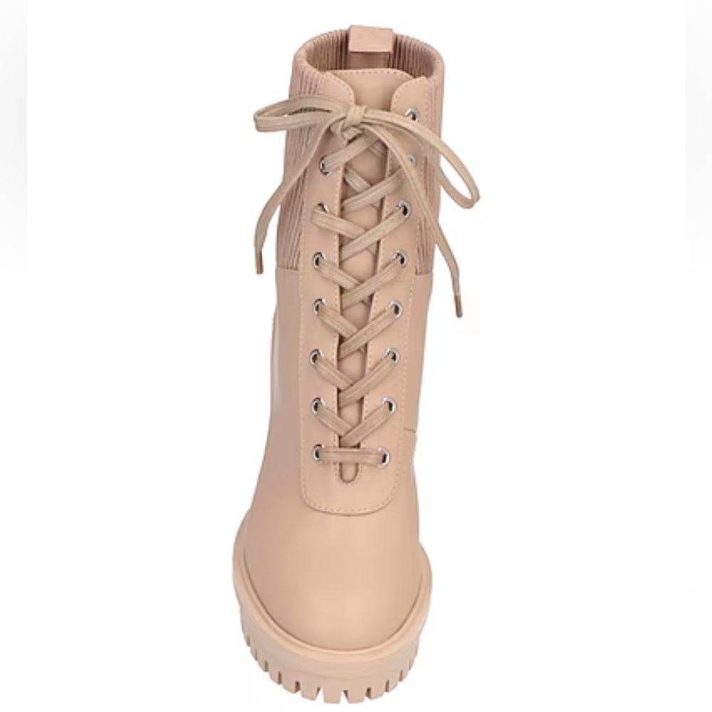 Gianvito Rossi - Martis Booties Beige Leather Combat Lace Up Boots EU 37 US 6.5 - Picture 10 of 11